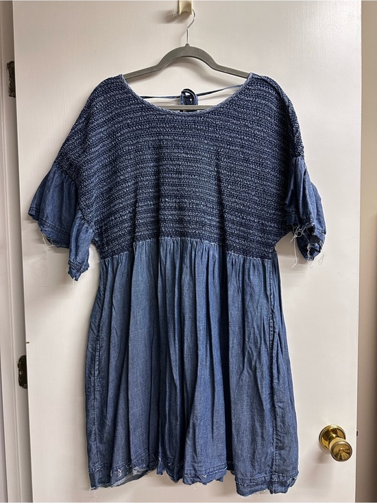 Anthropologie Dresses & Skirts - Anthropologie Blue Smocked Mini Dress